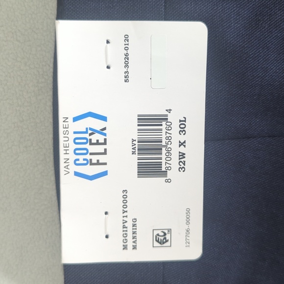 32x30 Van Huesen Mens 32"x 30"  Navy Blue Dress Pants: 32Wx30L NWT - Picture 4 of 7